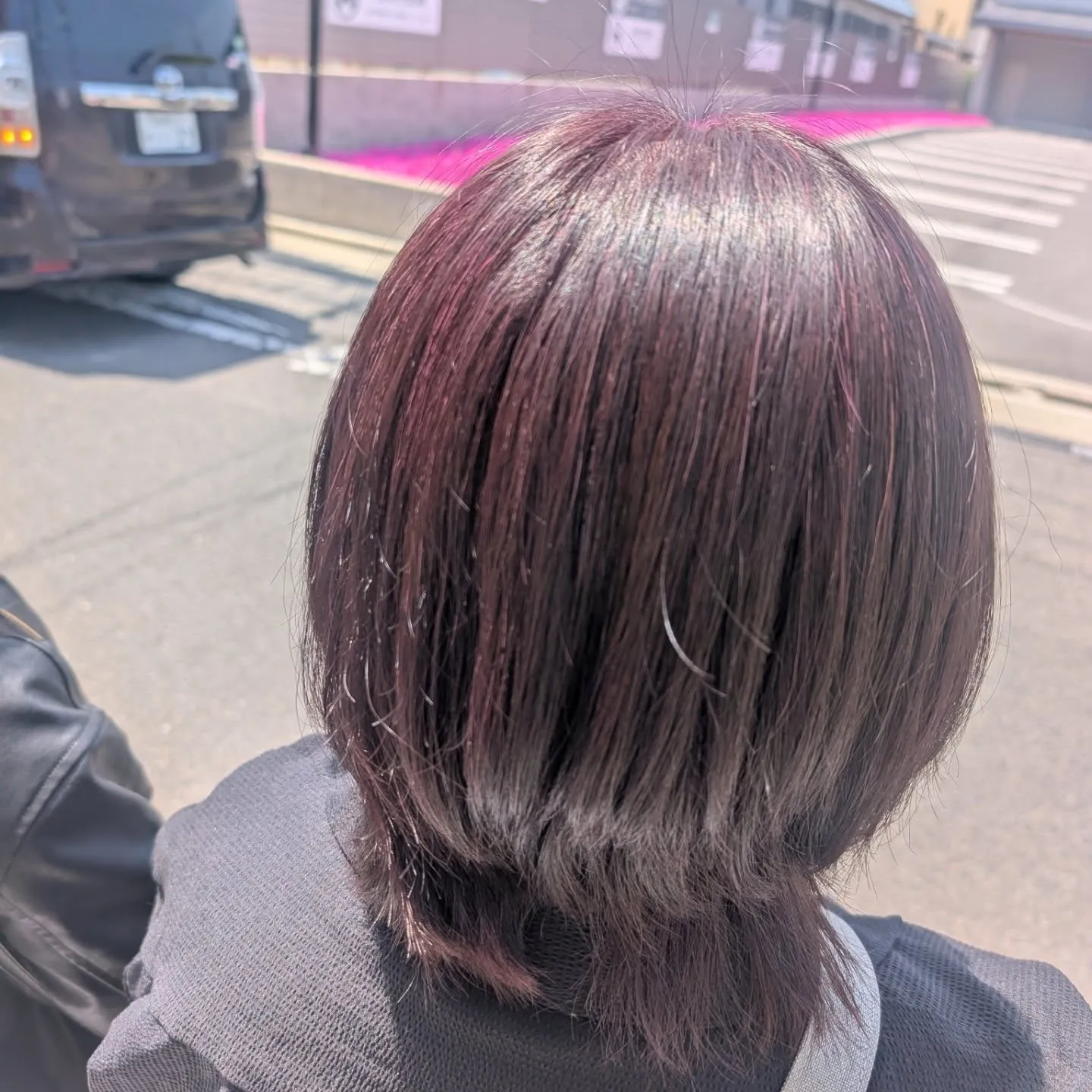 青、赤色の親子で髪質改善メニュー