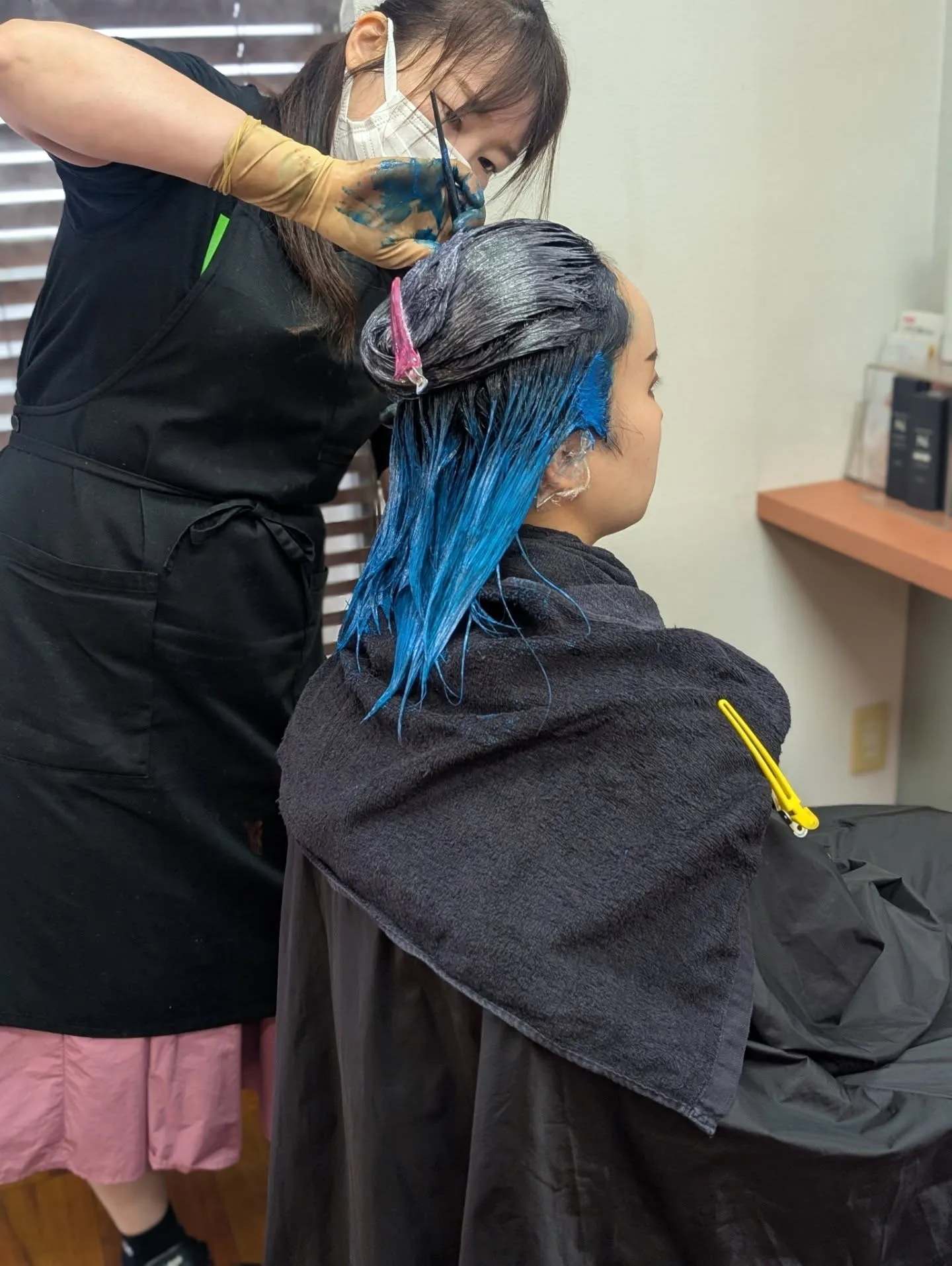 特殊カラー＆髪質改善で親子来店。