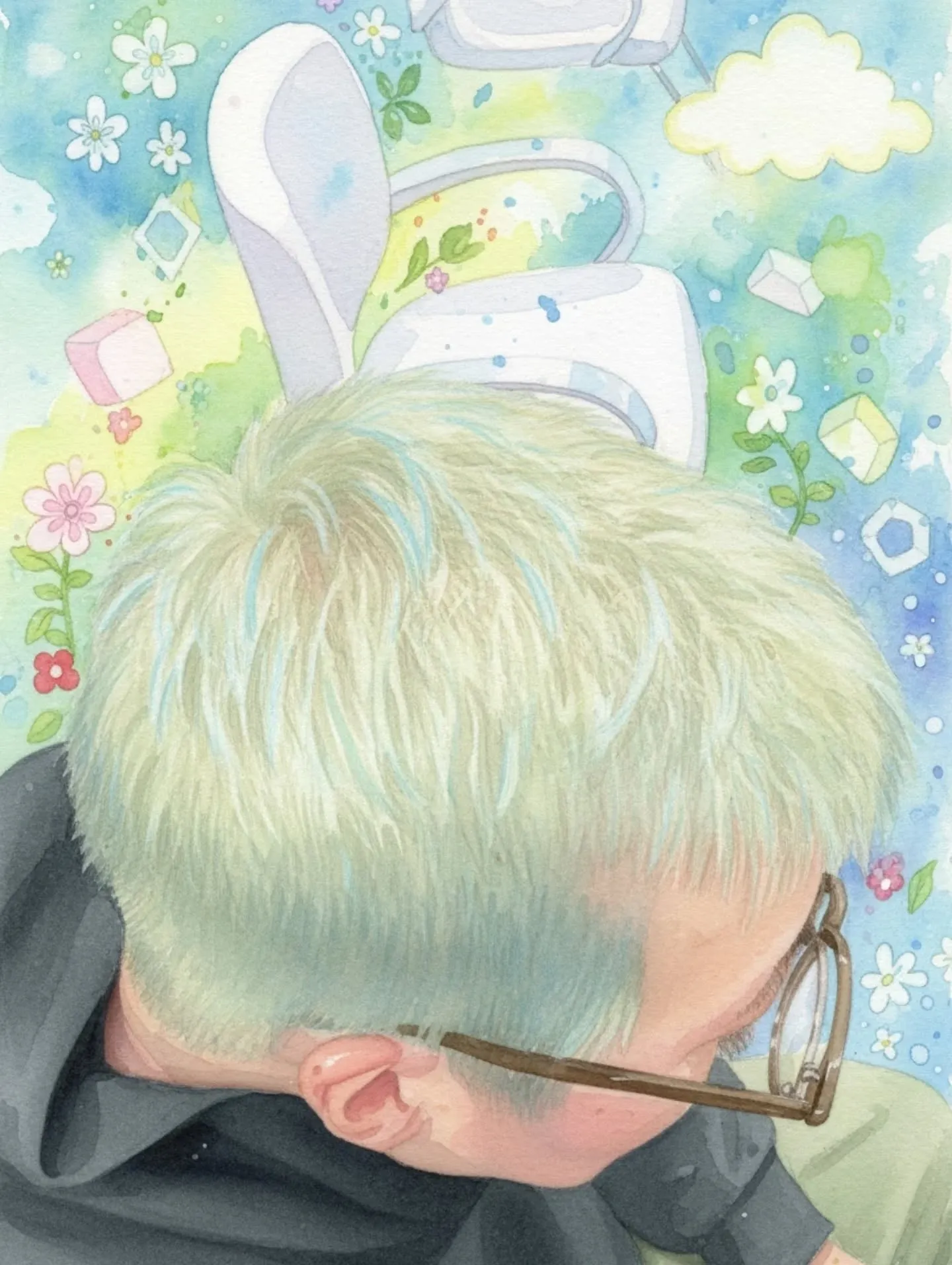 エミネム風ボウズ×2日間限定のシルバーヘア。