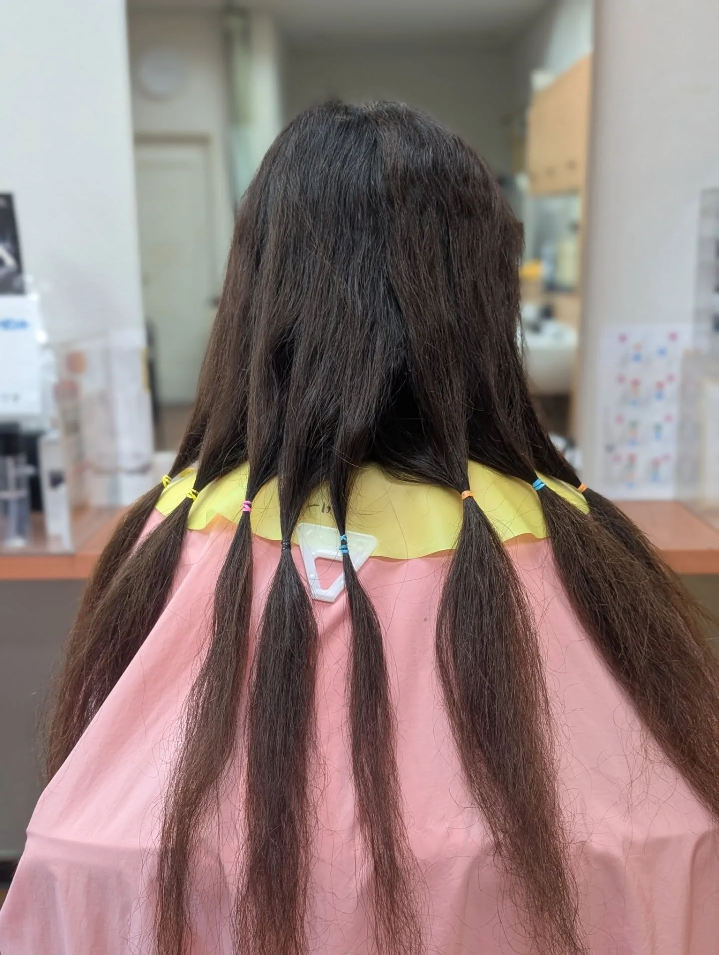 束ねた長い髪の毛は漆刷毛(うるしばけ) ヘアドネーションとして寄付